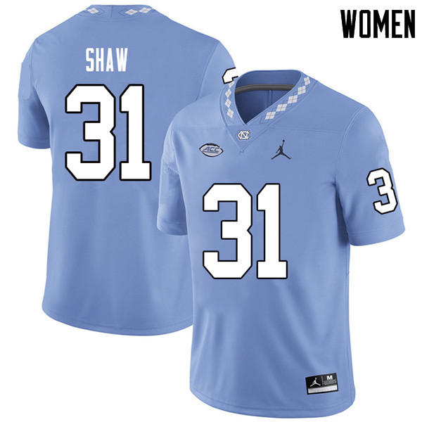 Jordan Brand Women #31 Tre Shaw North Carolina Tar Heels College Football Jerseys Sale-Carolina Blue